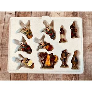Hawthorne Village 10 Miniature Christmas Ornaments Nativity Figurine Set A7606